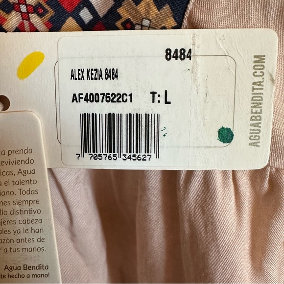 NWT Agua Bendita Alex Kezia Mini Dress Womens Size Large Floral Beachy Defect - Picture 9 of 16